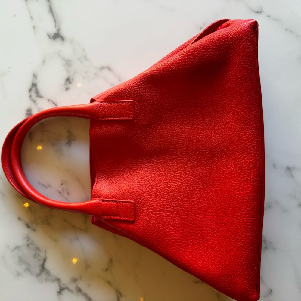 Akris Red Leather Tote Bag